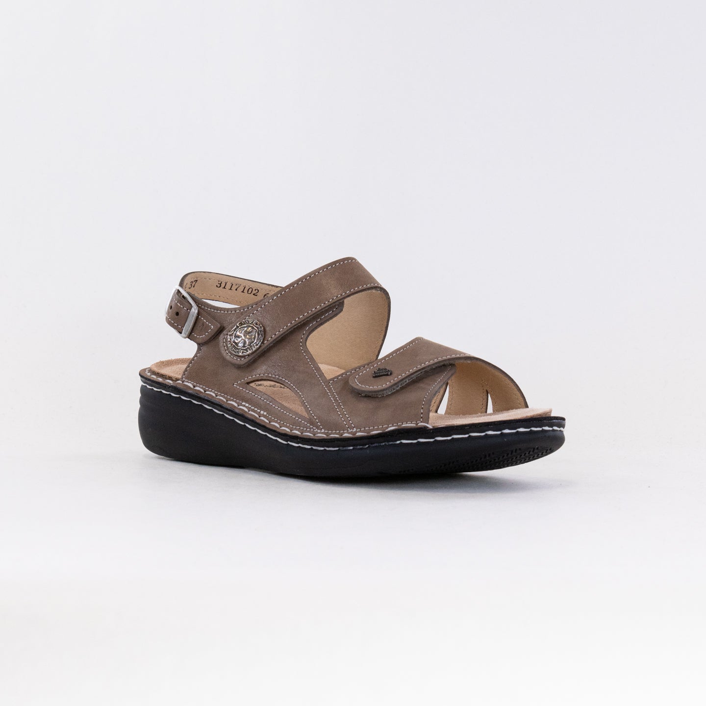 Women's Finn Comfort Barbuda Casual Sandals in Gravel Color