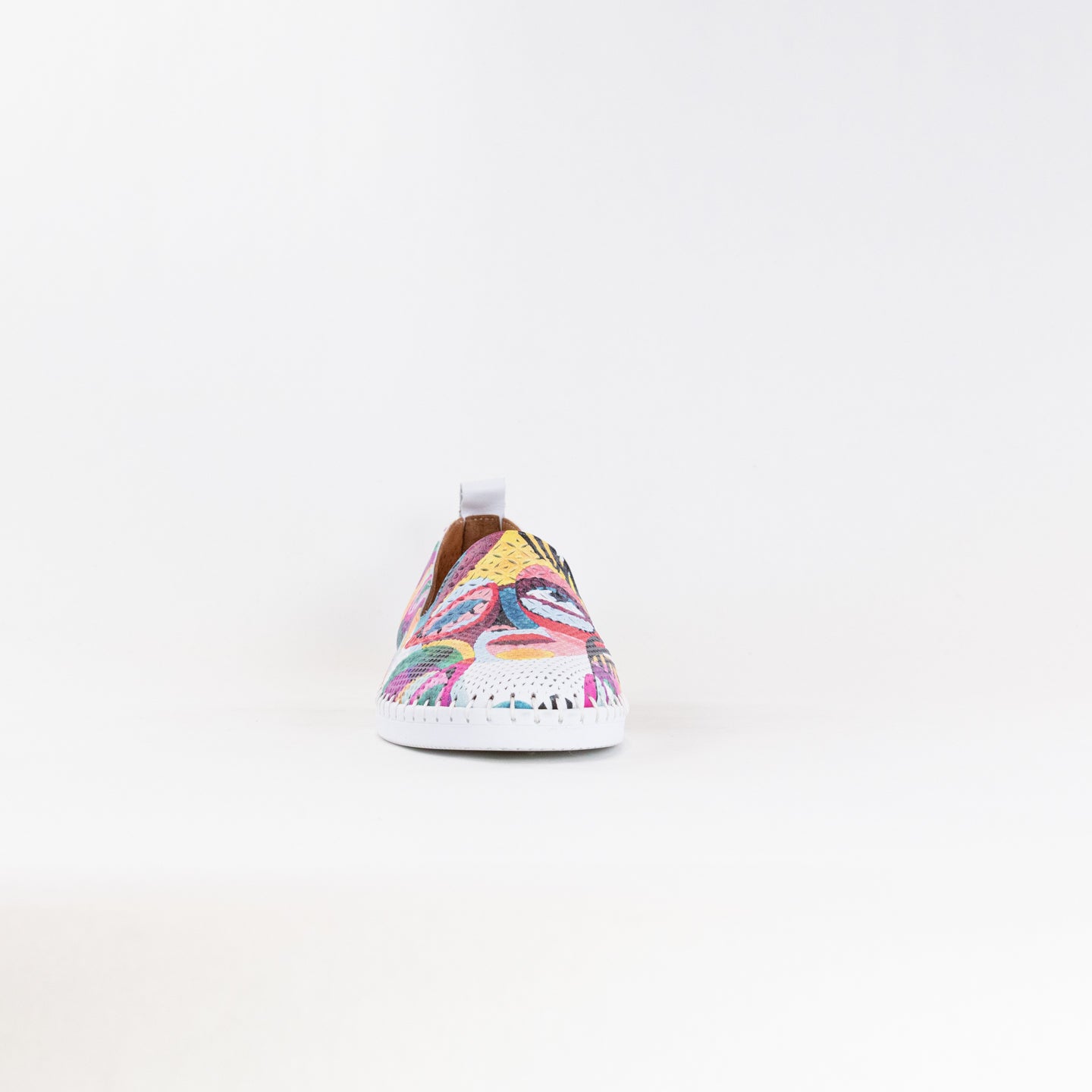Spring Step Women's Carraway Flat Shoes in White Multi Design