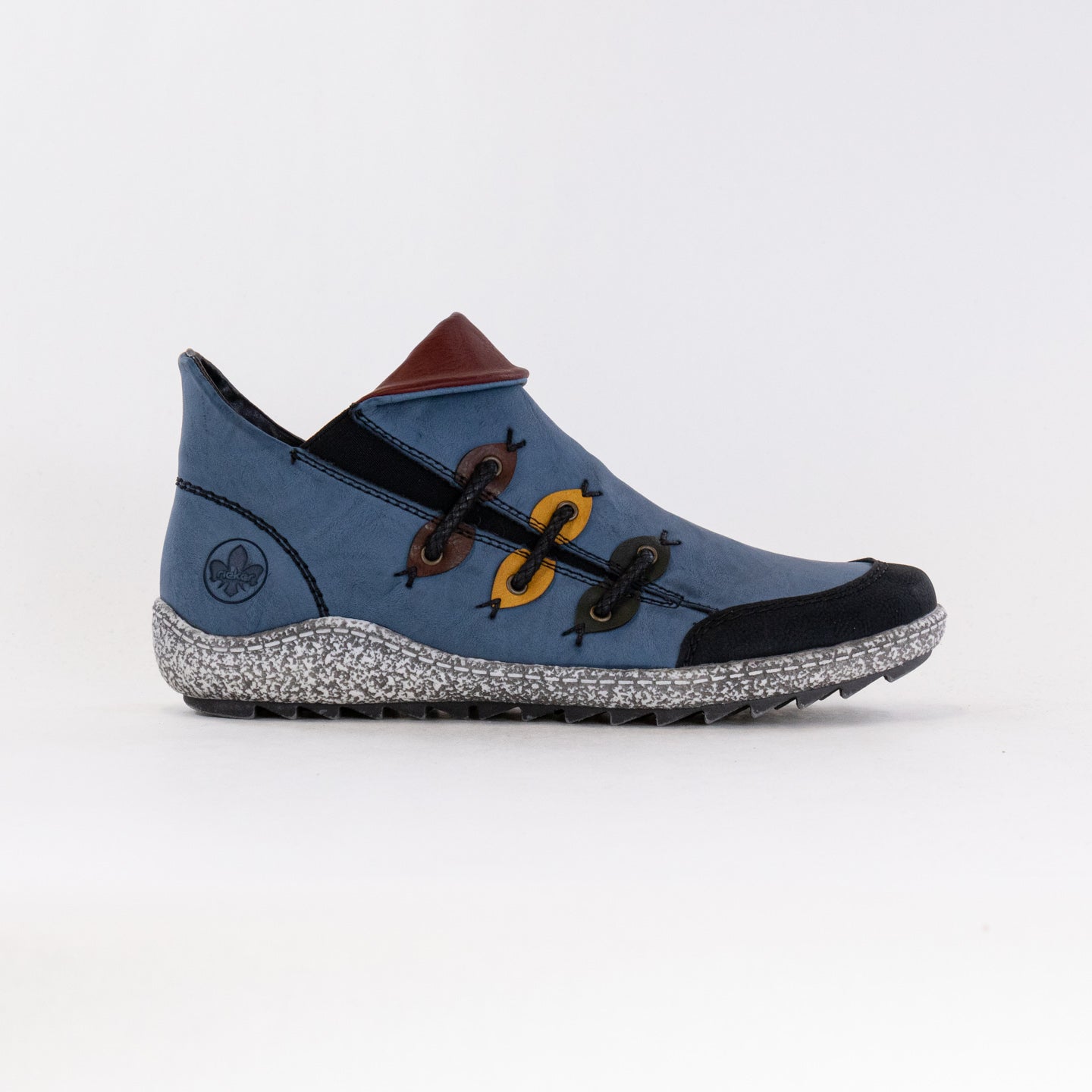 Rieker Liv Z7582 Women's Fashionable Side-Zip Shoes in Blue Combination