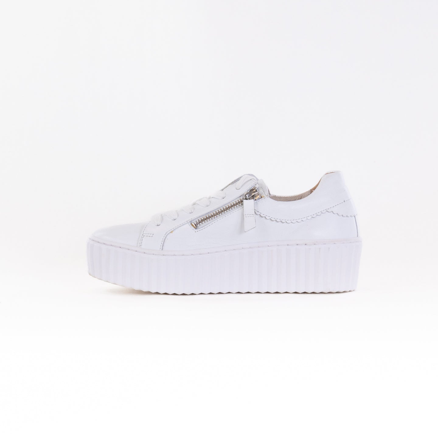 Gabor Women's ICE Double Zip Platform Sneakers - Soft Leather & Wide Fit