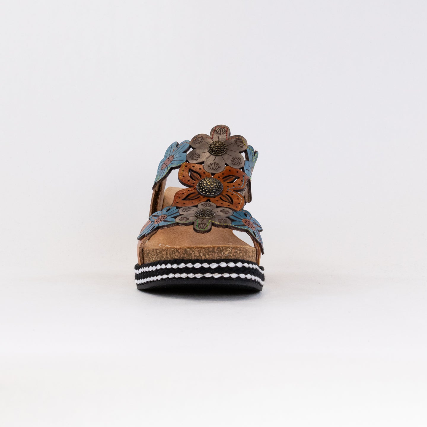Women's L'Artiste Damour Camel Multi Wedged Slide Sandals