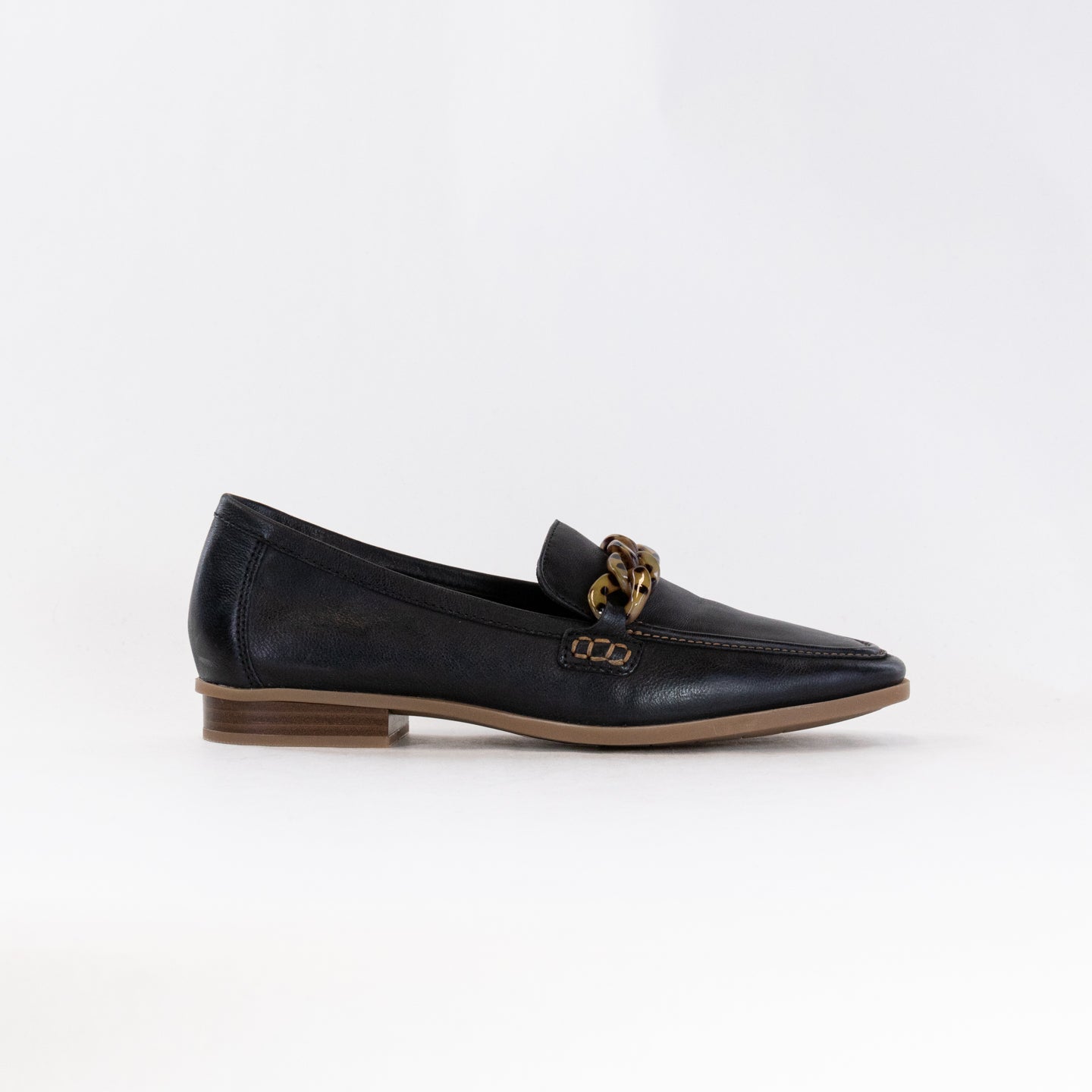 Women's Clarks Sarafyna Iris Black Leather Loafers with Tortoise Bit