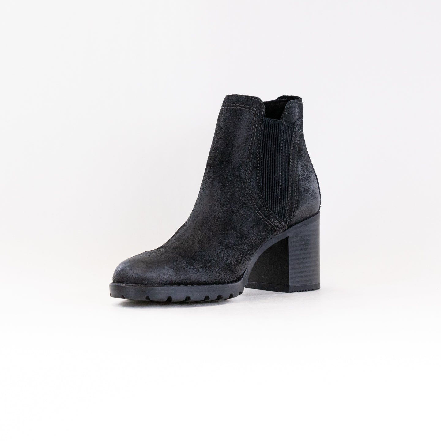 Black Women's Clarks Leda Up Chelsea Boots with Stacked Heel
