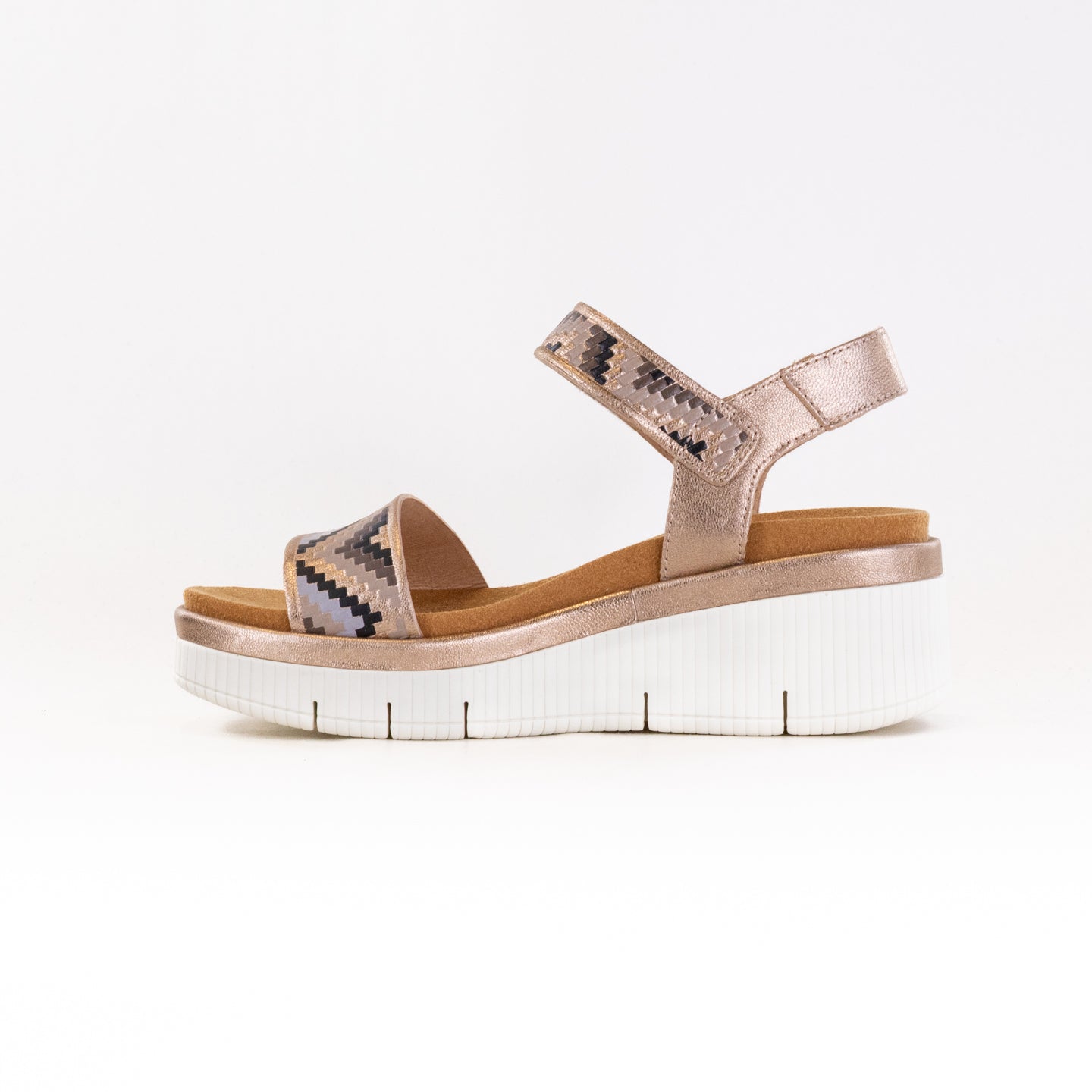 Women's Pikolinos Gomera Champagne Pattern Wedge Sandals with Extra Comfort