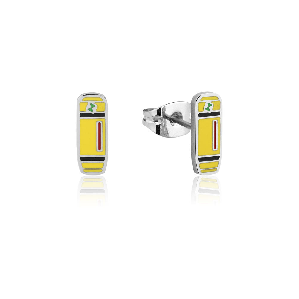 Disney Monster Inc Stainless Steel Stud Earrings in the Shape of Scare Canisters for Disney Enthusiasts