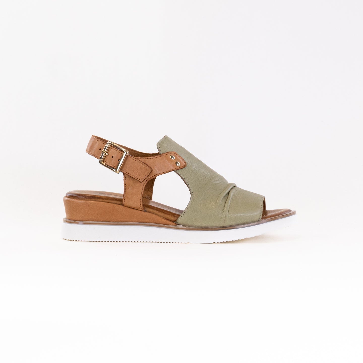 Women's Spring Step Dorotha Olive Multi Leather Sandals with Adjustable Straps