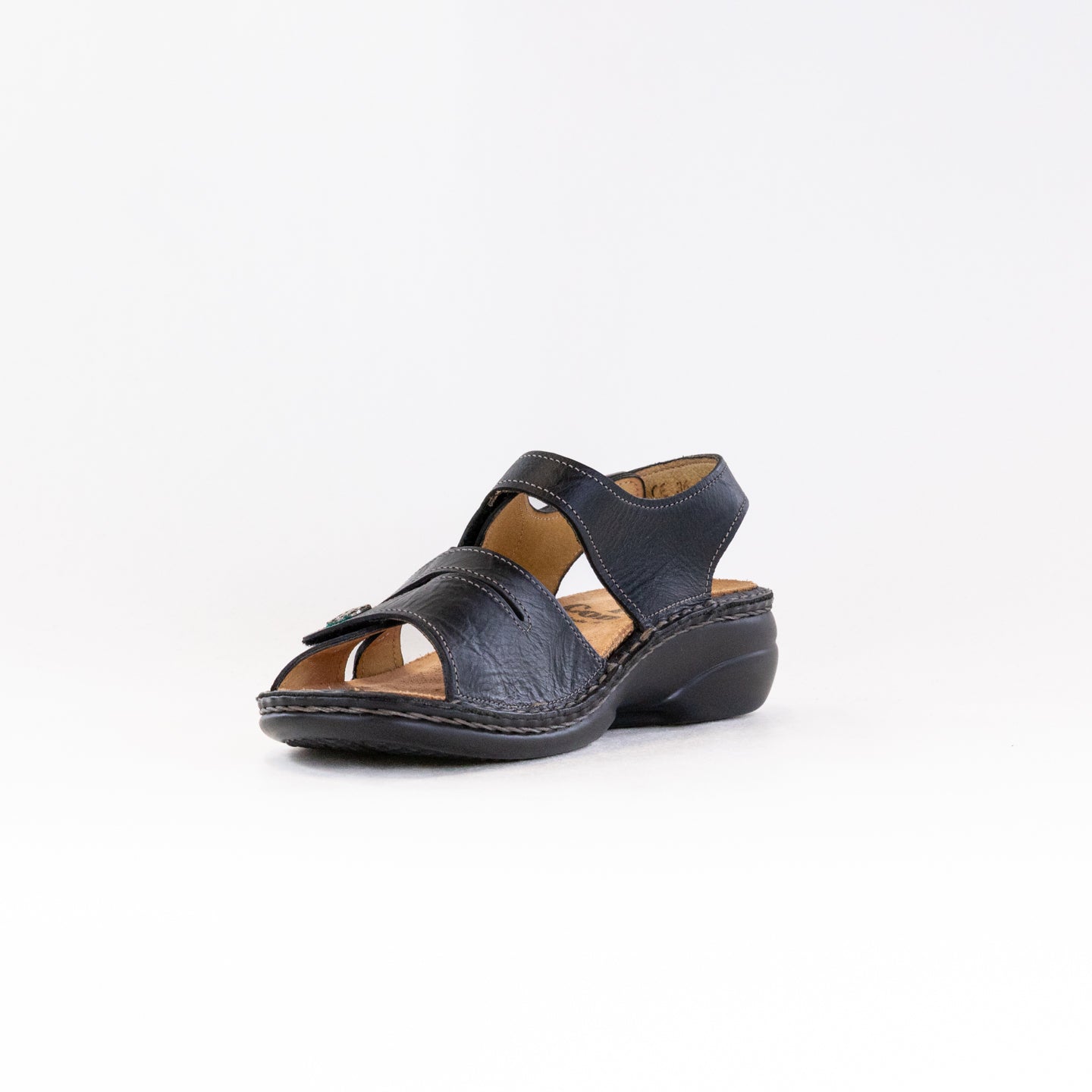 Finn Comfort Women's Gomera - S Black Leather Comfortable Adjustable Straps Walking Shoes