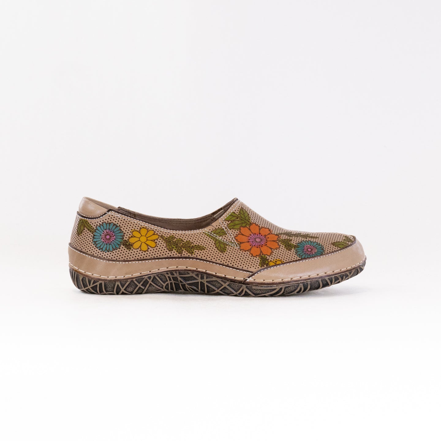 Spring Step L'Artiste Women's Libora - Delite Beige Multi Hand - Painted Slip - On Shoes