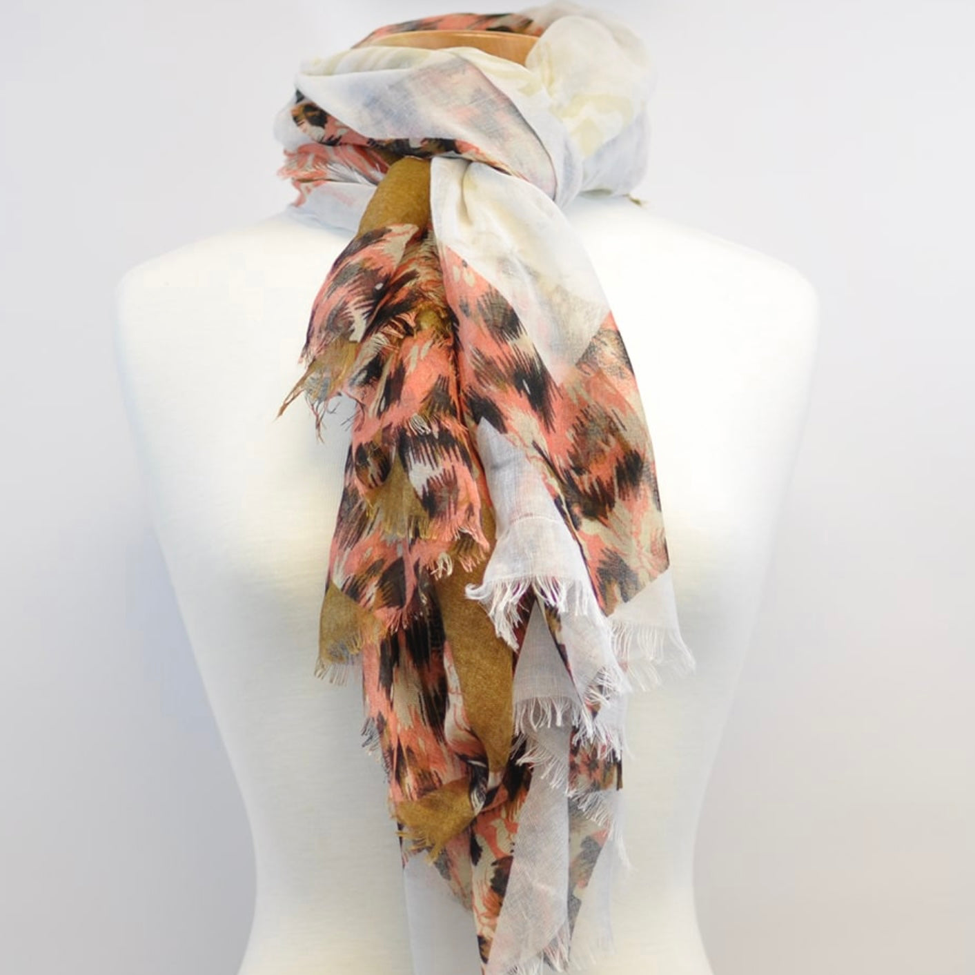 JOY SUSAN Stylish Camel Chevron Animal Print Fashion Scarf