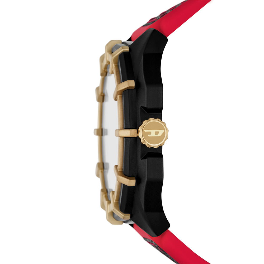 Diesel DZ4618 Black Nylon Framed Limited - Edition Watch with Gold & Red Accents
