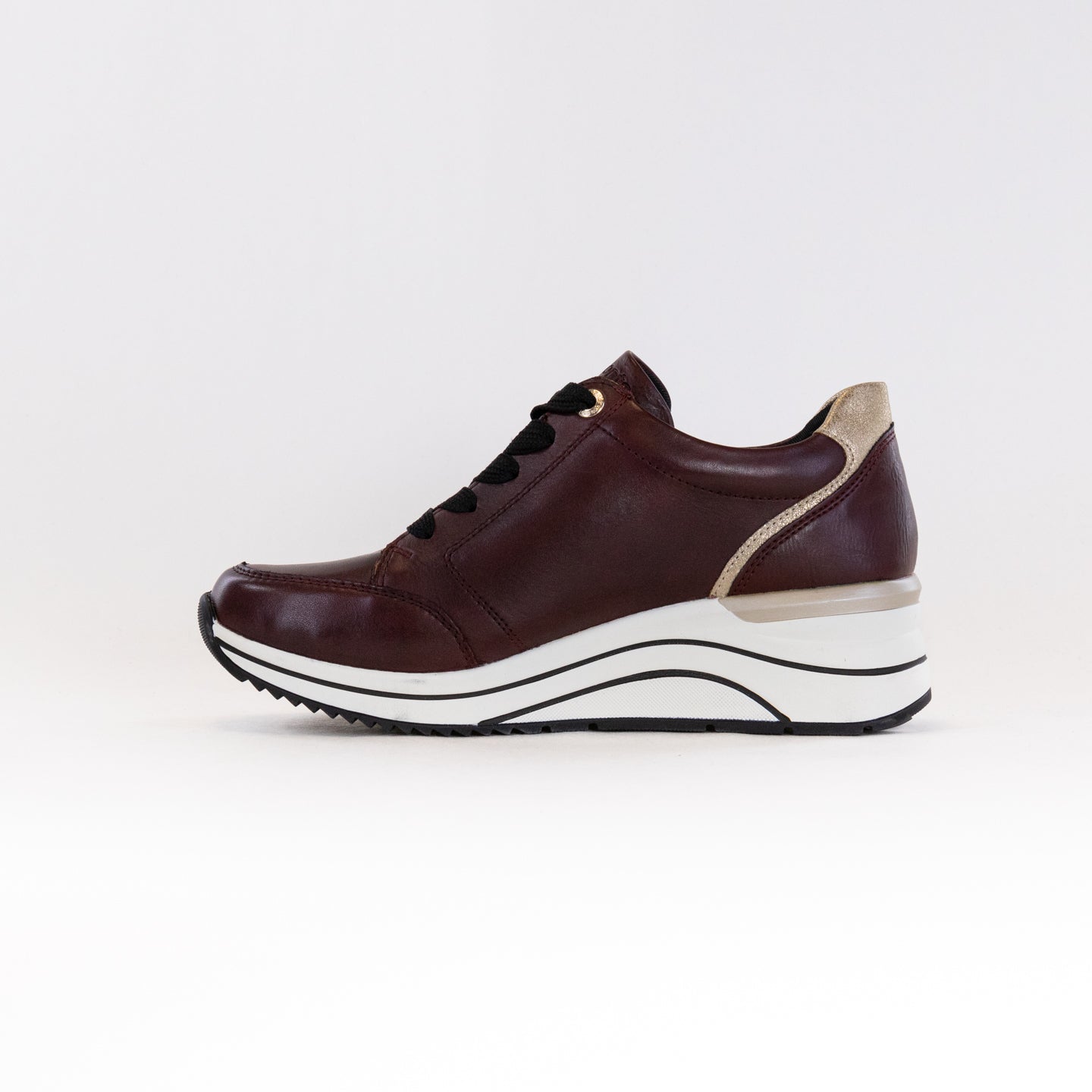 Stylish Remonte Eleni 03 Burgundy Women's Wedge Sneakers