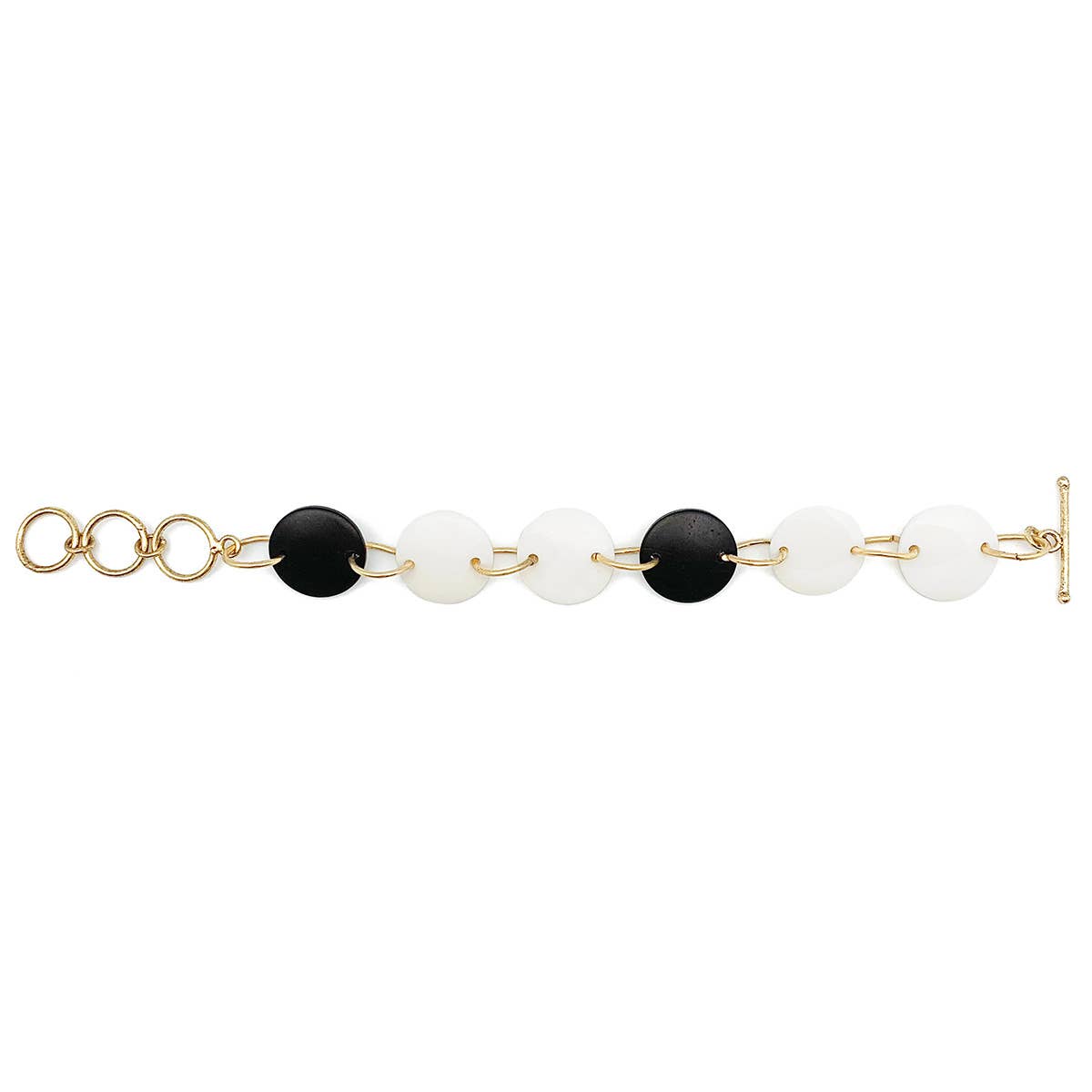 Omala Contemporary Monochromatic Collection Circular Beads Fashion Bracelet