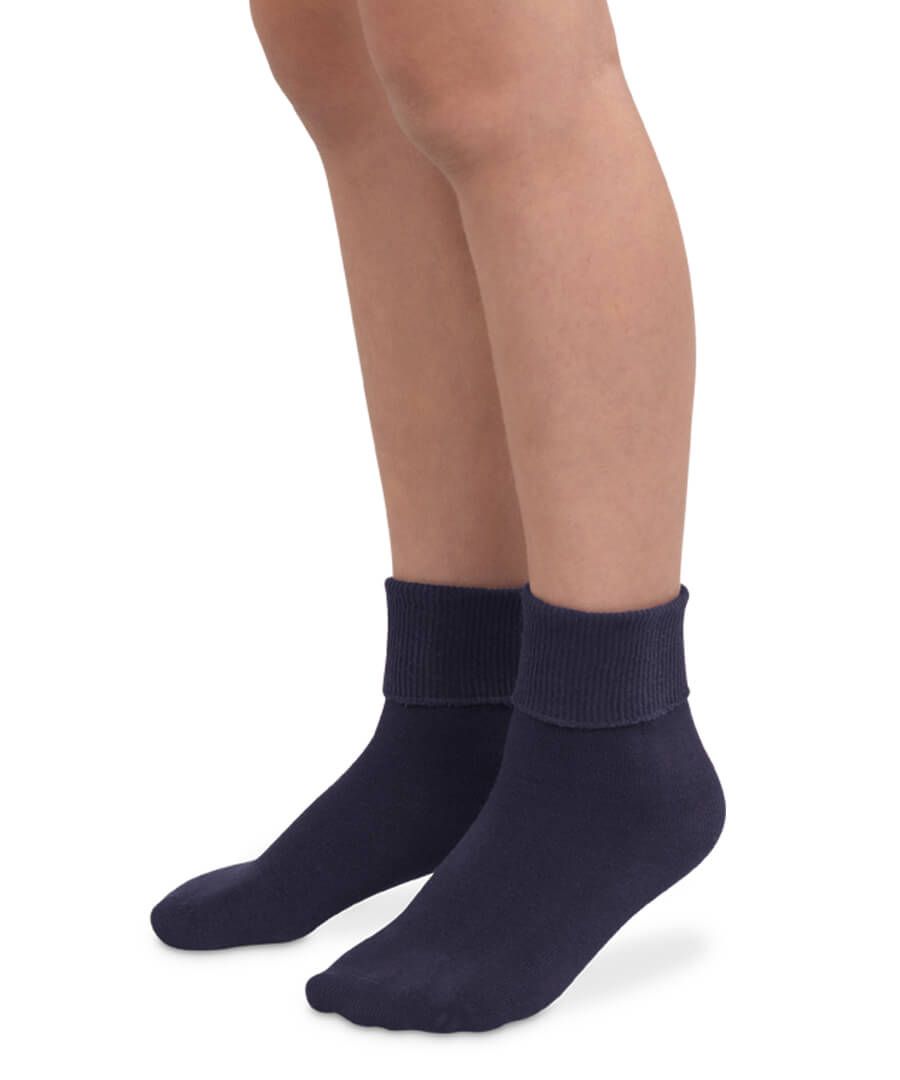 Jefferies Soft Organic Cotton Turn Cuff Socks for Sensitive Feet