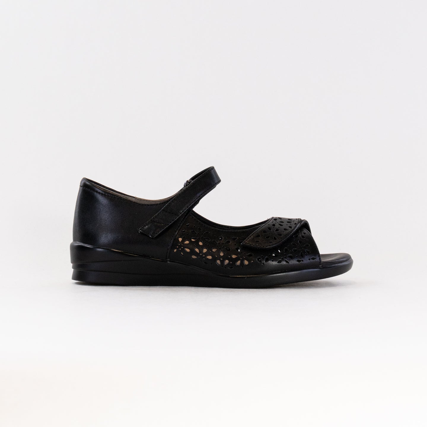Ziera Women's Black Daffodil Comfortable Leather Sandals
