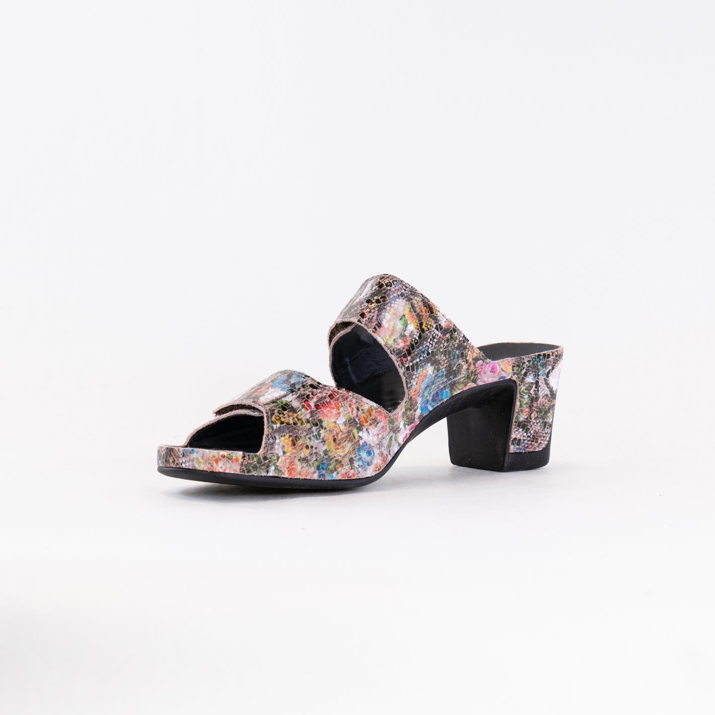Multicolor Leather Vital Joy Women's Mule Sandals for Comfort and Health