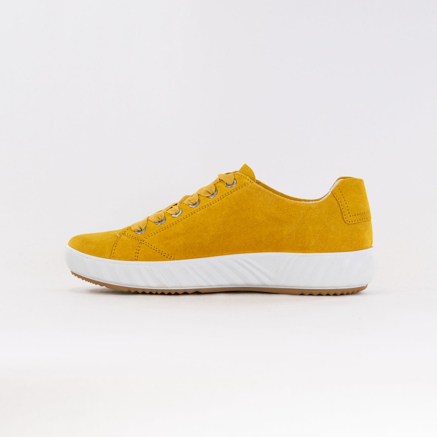 Women's Ara Alexandria Yellow Suede Lace-Up Casual Sneakers