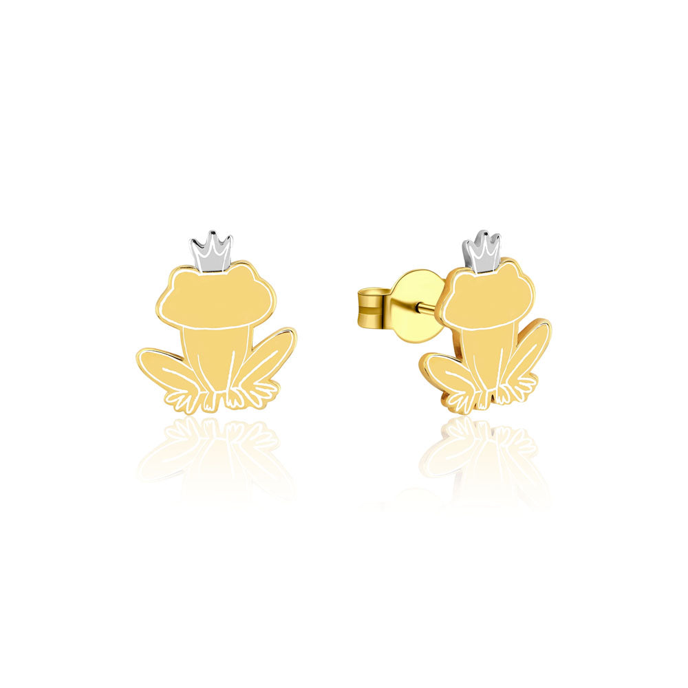 Disney Princess And The Frog Two Tone Gold - Plated Prince Naveen Fashionable Stud Earrings for All Ages
