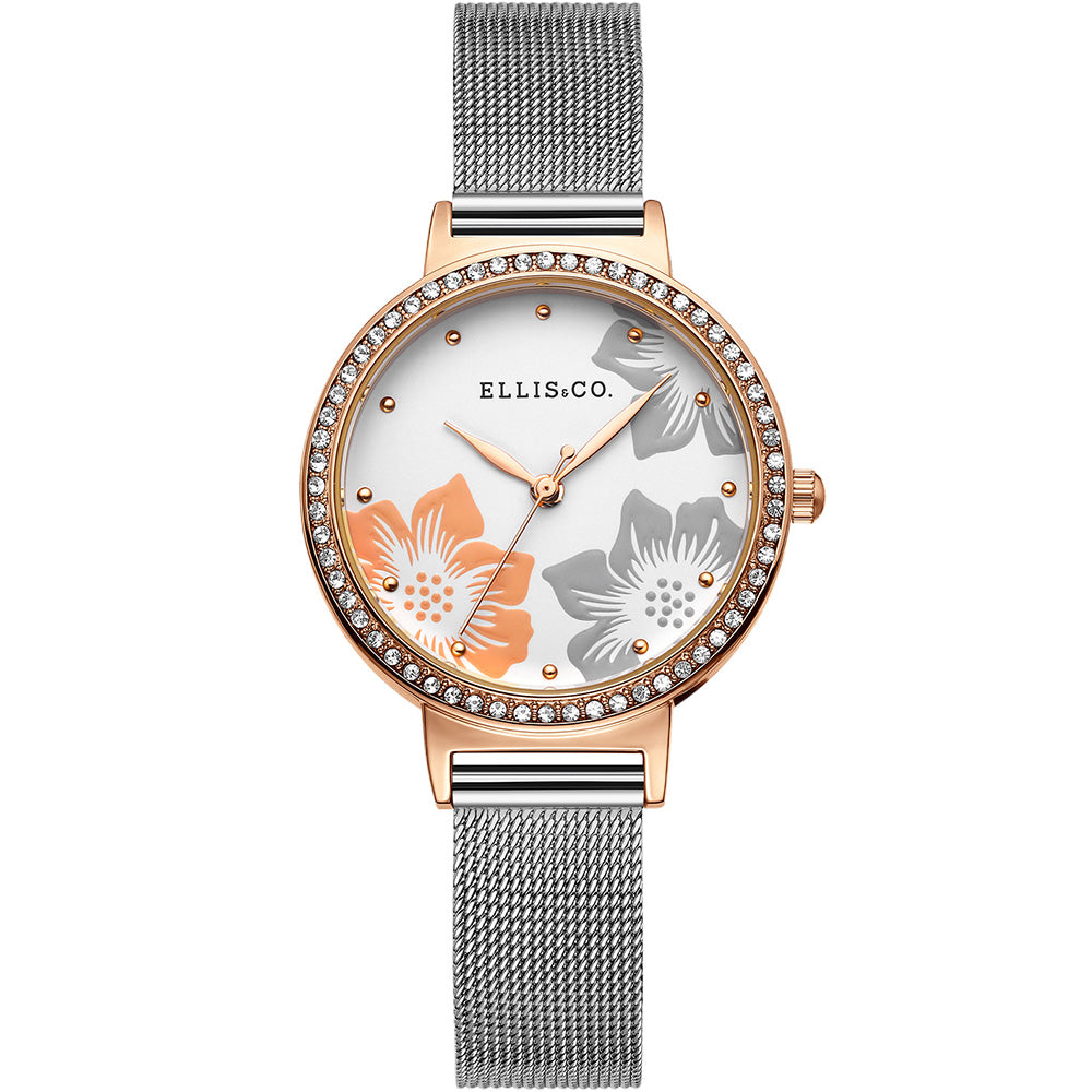 Ellis & Co Safiya Women's Wristwatch with Stainless-Steel Mesh Strap