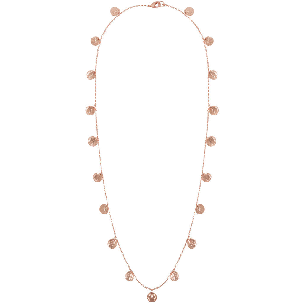 Stylish Rose Gold Plated Pewter Confetti Necklace for Any Event