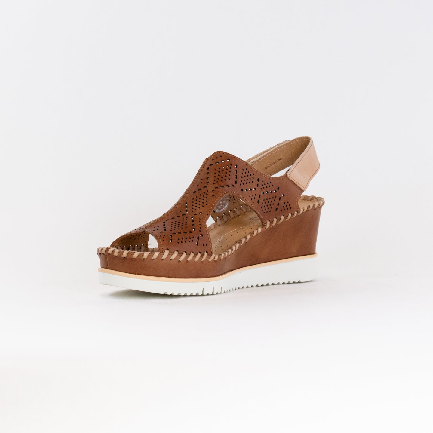 Pikolinos Women's Aguadulce W3Z-1775C1 Brandy Perforated Leather Sandals