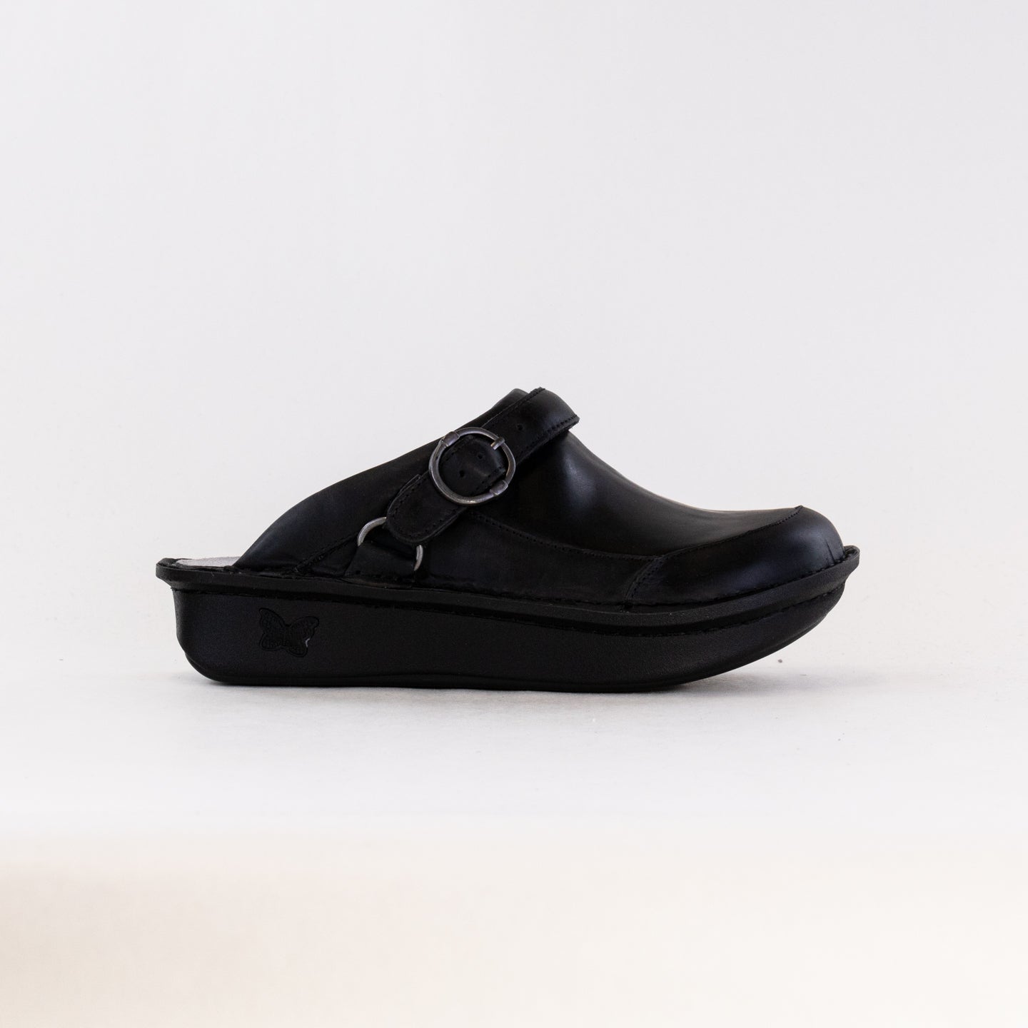 Women's Alegria Seville Clogs in Soft Oiled Black Leather