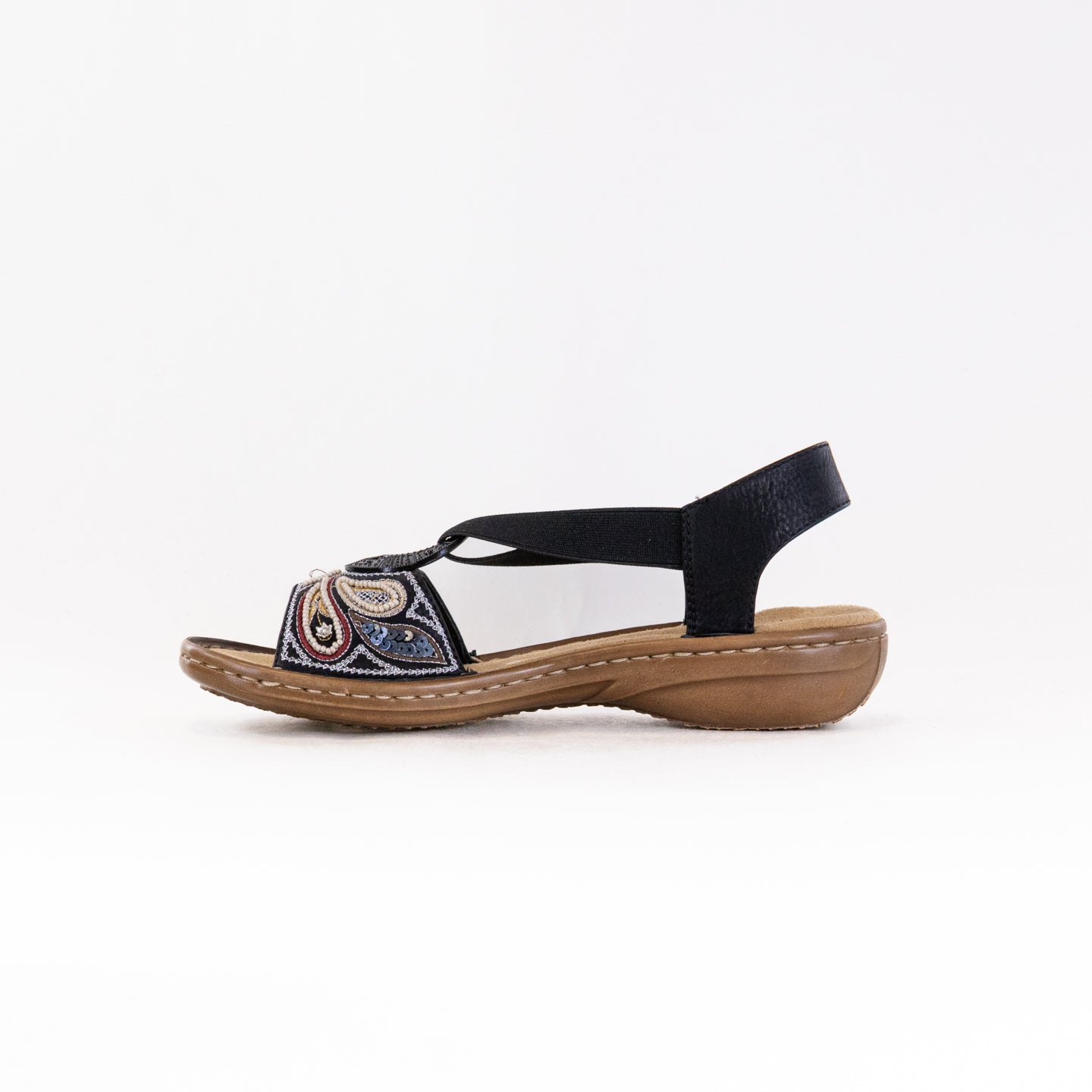 Rieker Women's 608B4 Black Classic Strap Sandals for Maximum Comfort