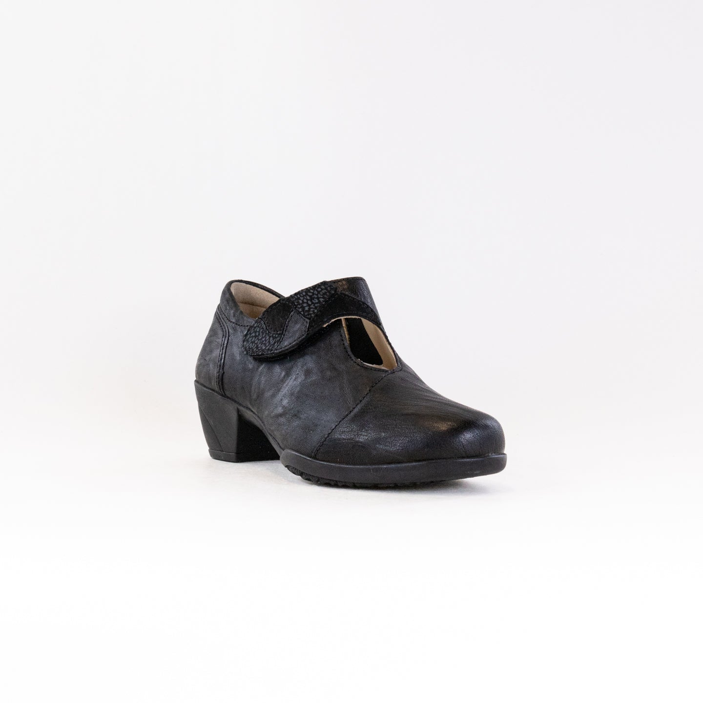 Fidelio Women's Black Leather Hallux Grace 265102 Comfortable Walking Shoes