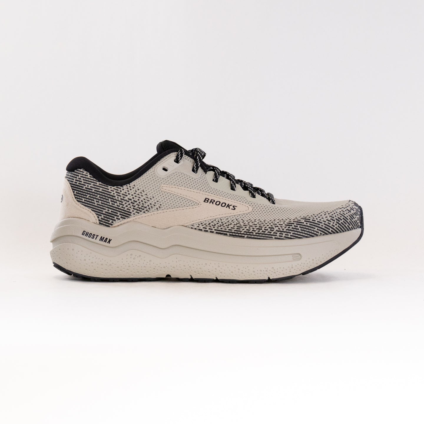 Men's Brooks Ghost Max 2 Road-Running Shoes in Pelican/Black