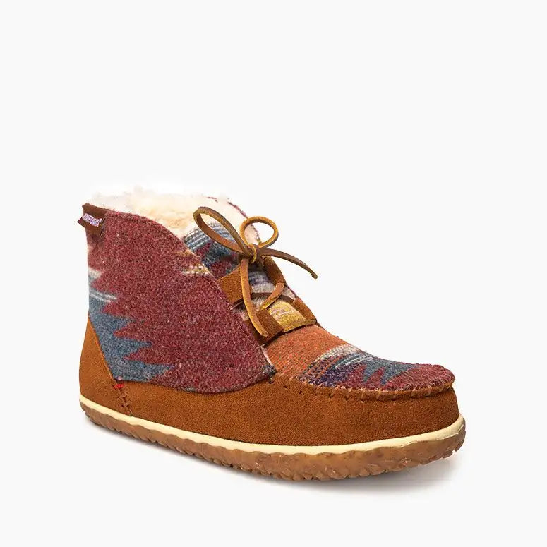 Minnetonka Women's Torrey Wide Slipper Boots in Brown Multi Color