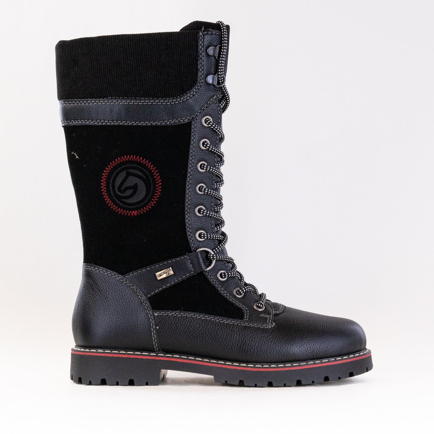 Stylish Women's Black Remonte Sarolta D9380 Suede Lace - up Boots