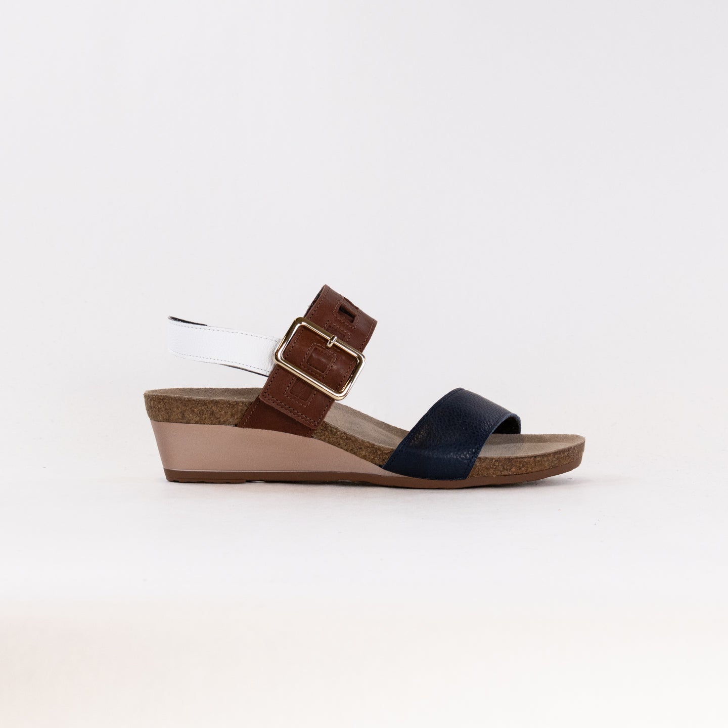 Naot Women's Dynasty Sandals - Soft Ink, Soft White, and Chestnut Colors