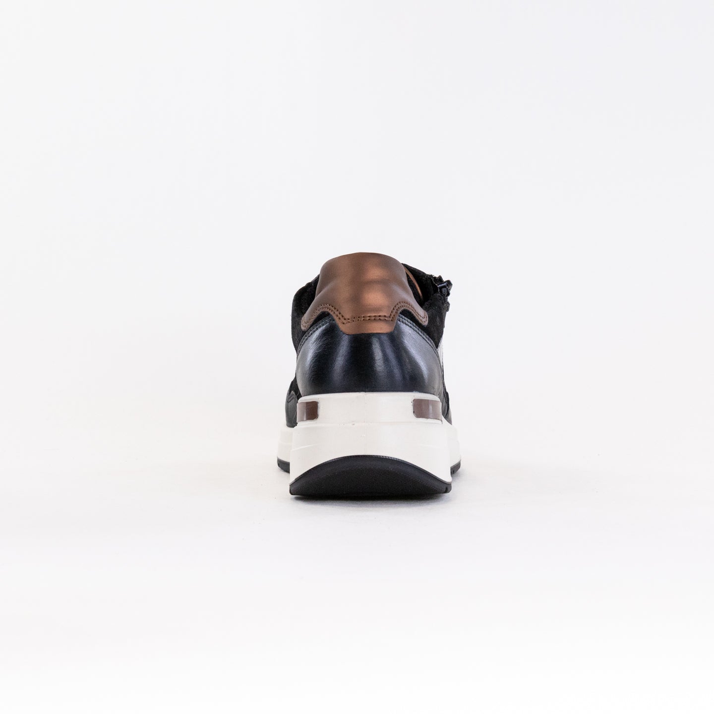 ARA Women's Garda Black Leather Wedge Shoes