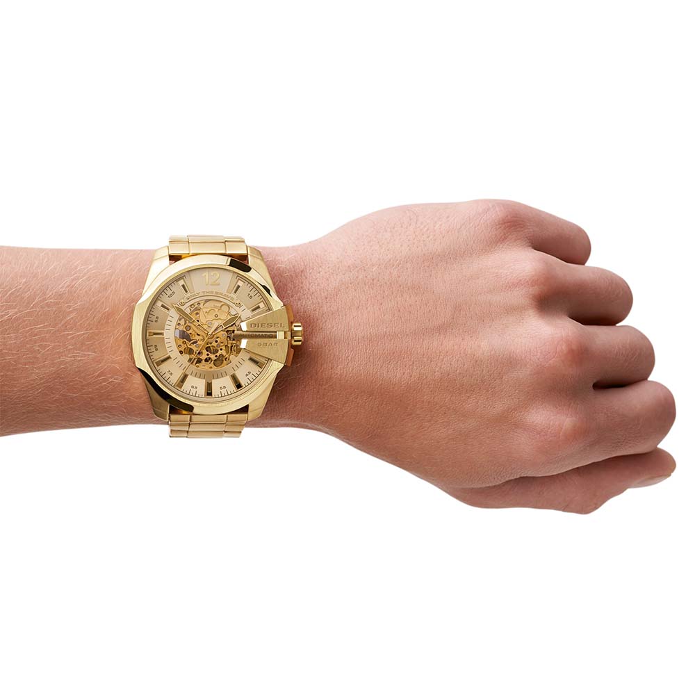 Diesel DZ7456 Mega Chief Automatic Mens Watch with Gold - Plated Finish