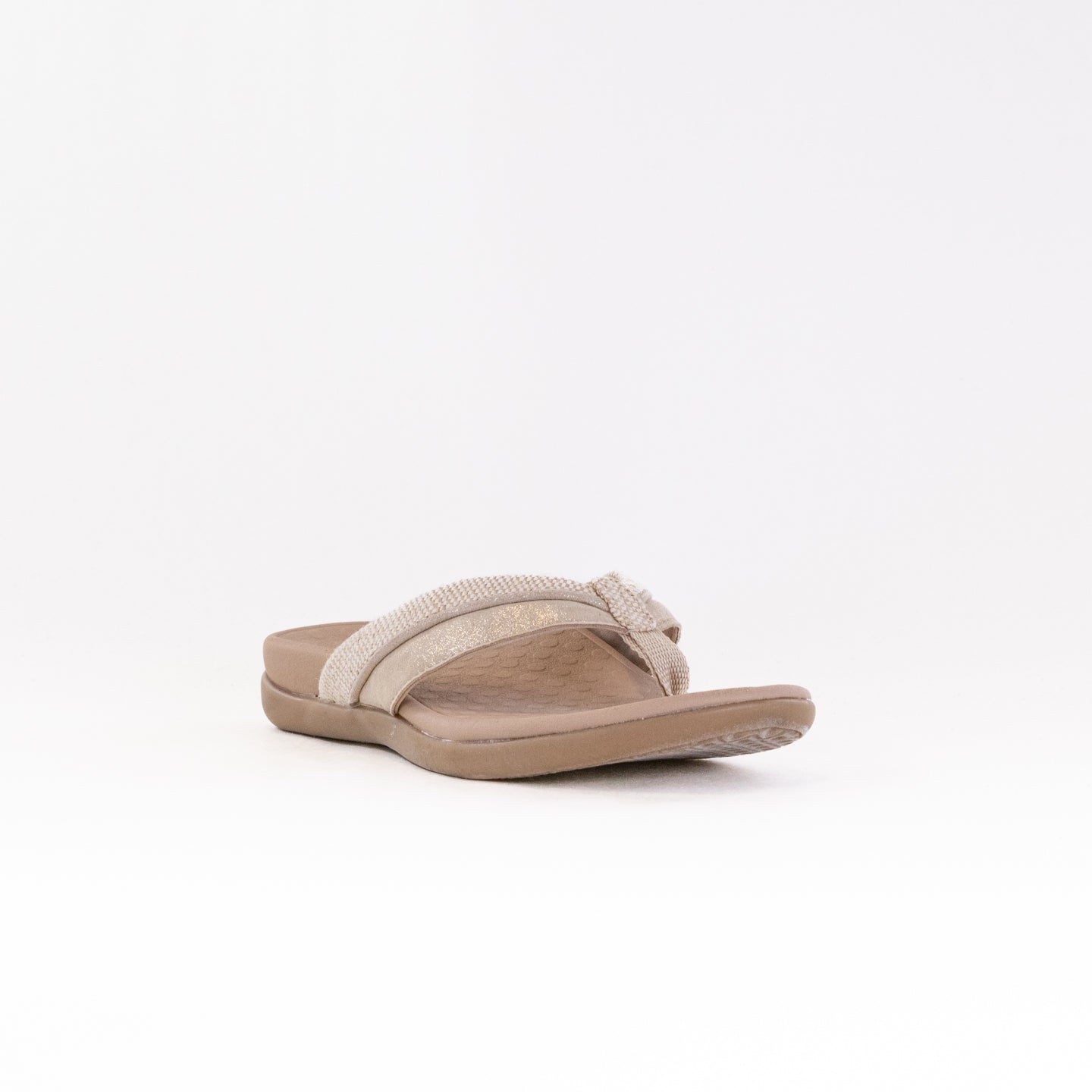 Women's Vionic Shore Toe Post Sandal in Natural/Gold with VioMotion Tech