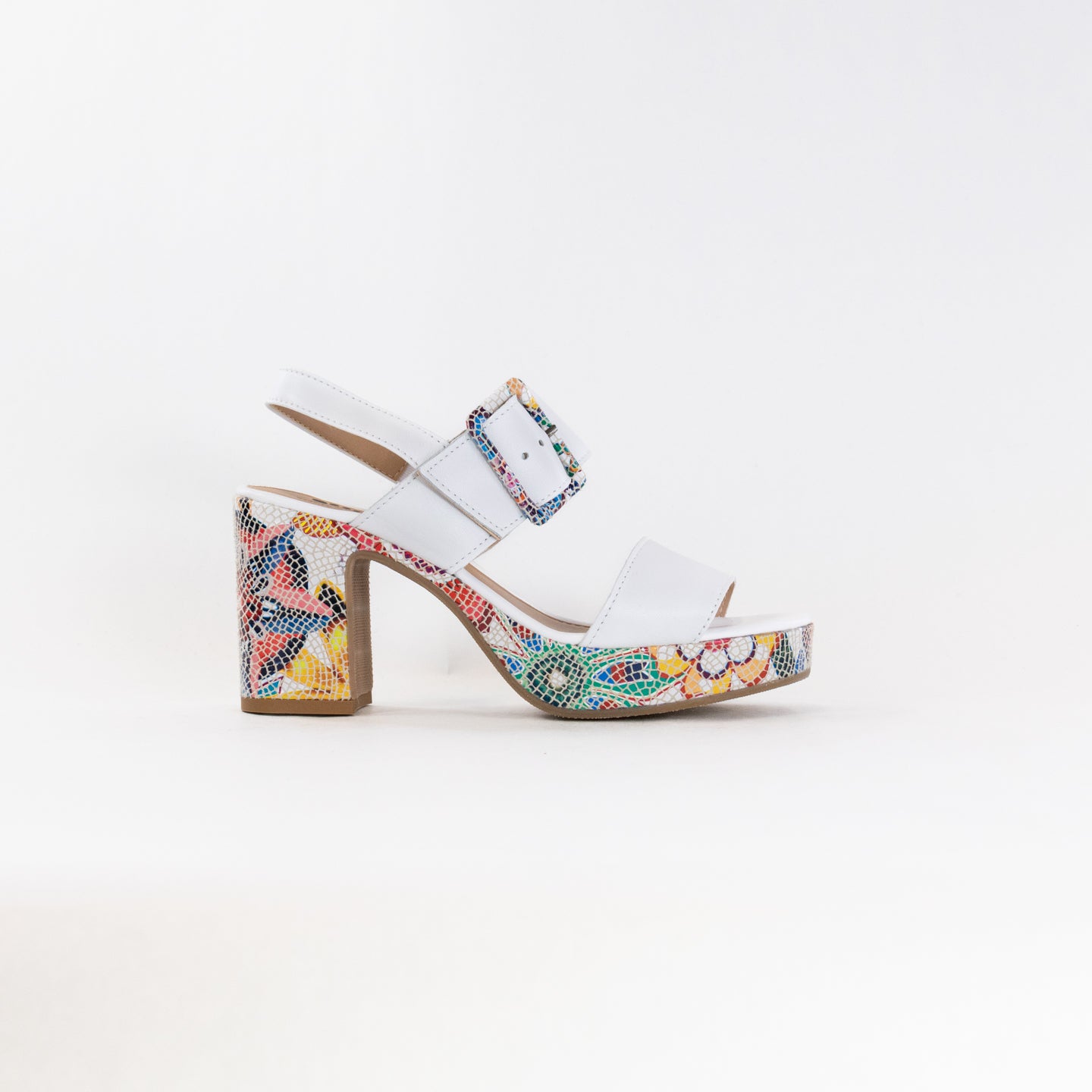Spring Step Women's Fashionable Azucar Ankle-Strap Sandals - White Multi