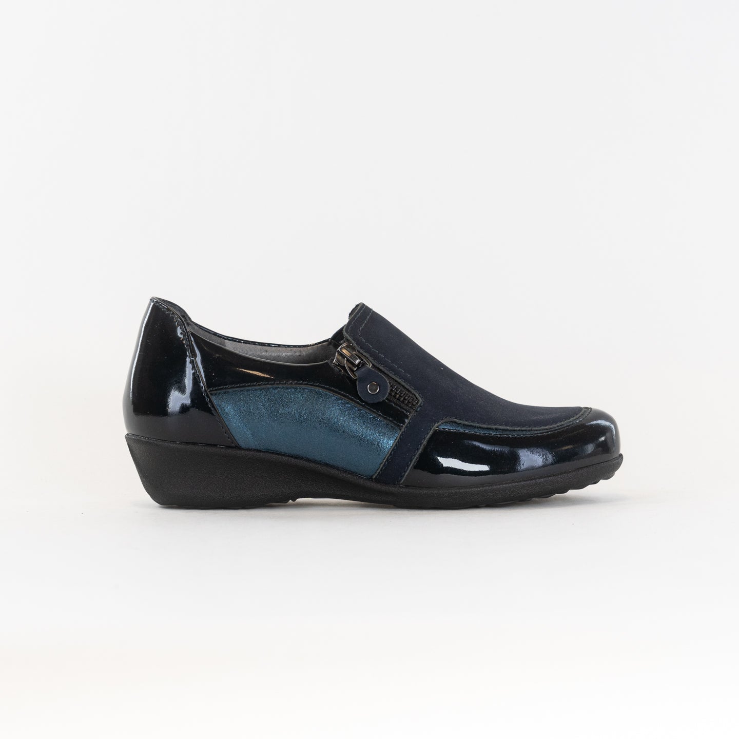 Navy Leather Combo Drew Padua Women's Casual Shoes