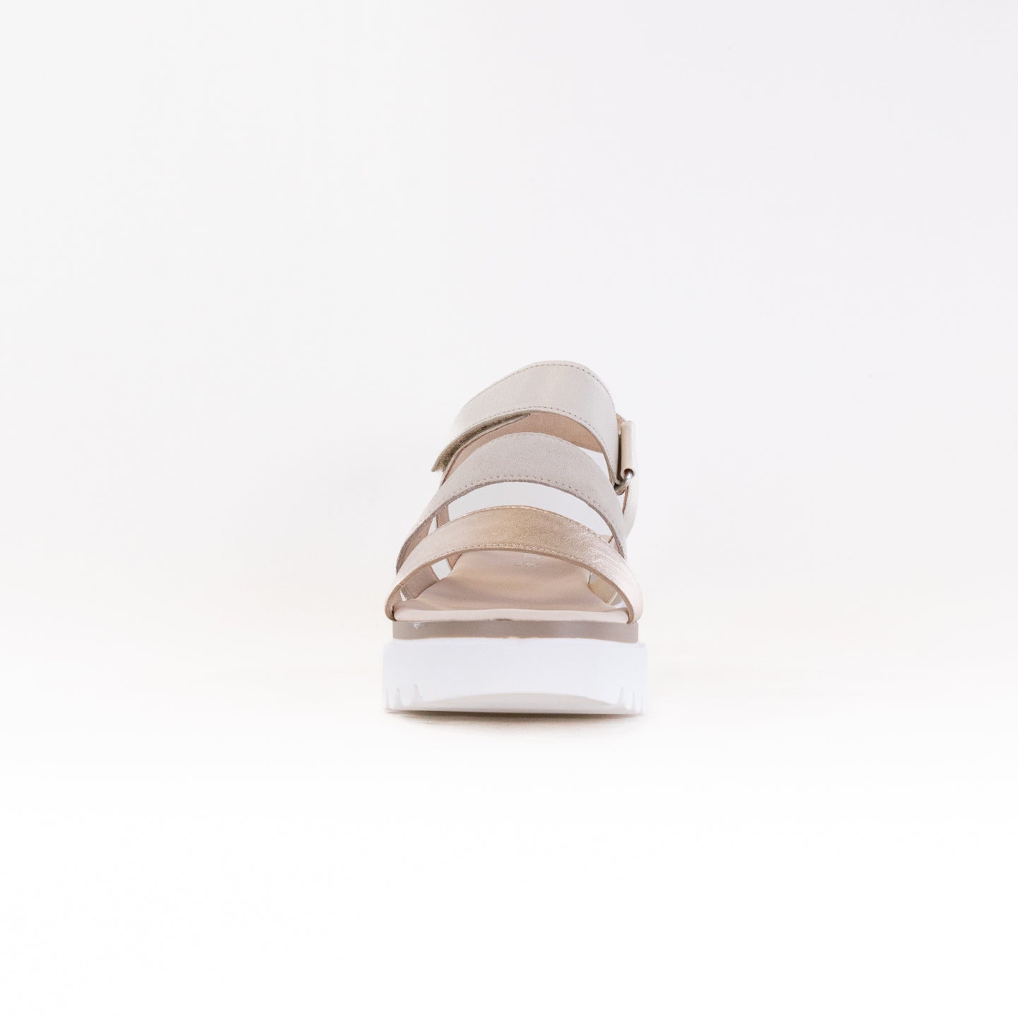 Women's Gabor 24.610.62 White Metallic Combination Leather Wedge Sandals