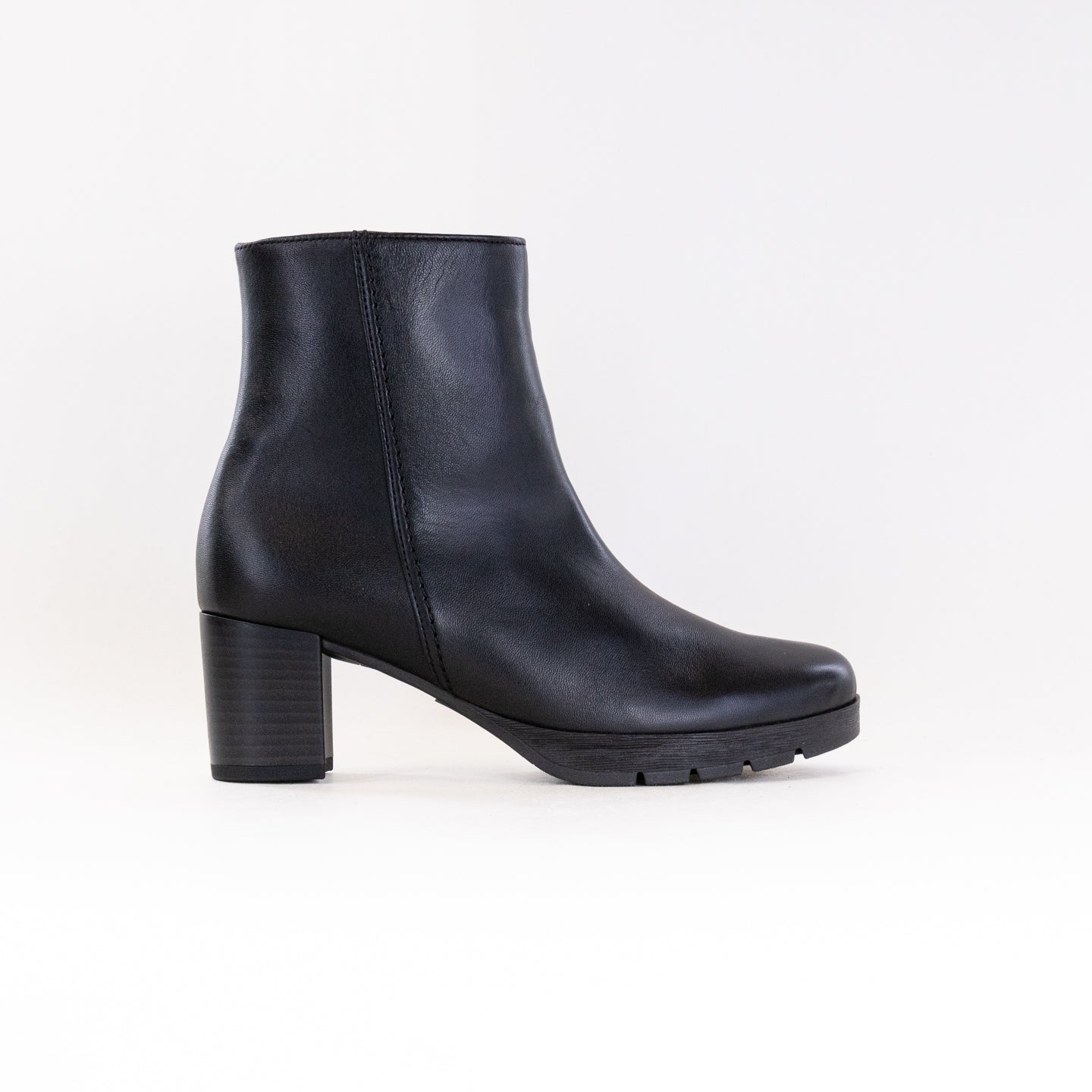 Gabor Women's Black Leather Heeled Ankle Boots 52.071.57