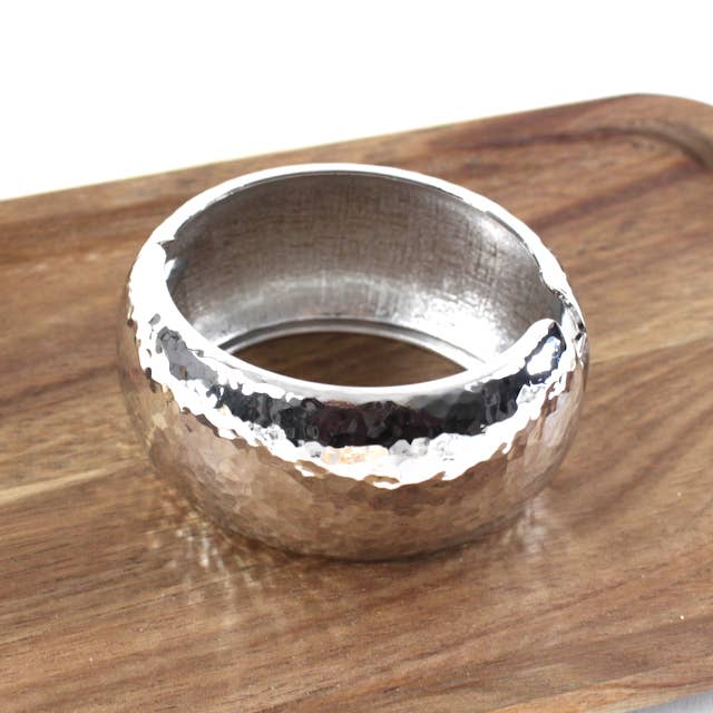 Stylish Hammered Texture Hinged Cuff Bangle from Pretty Persuasions