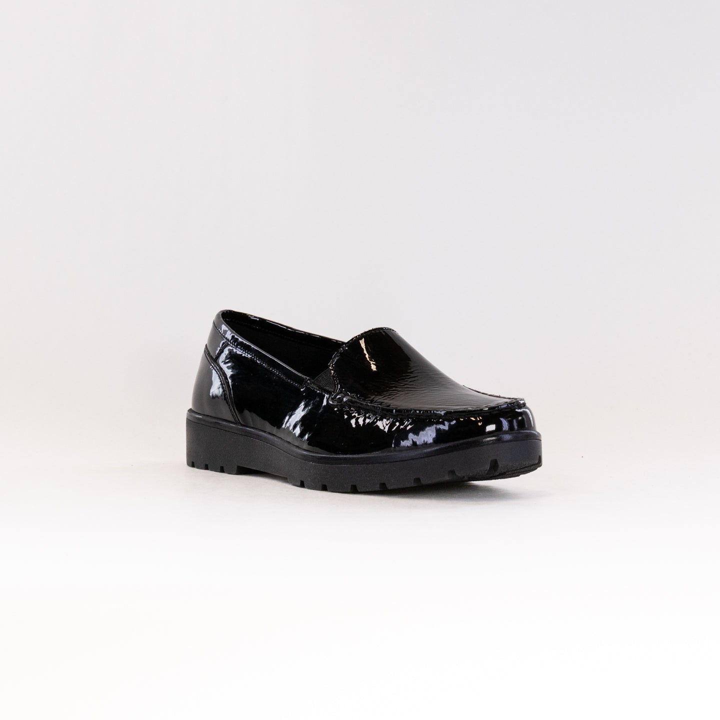 ARA Women's Elegant Black Patent Leather Dewitt Loafers