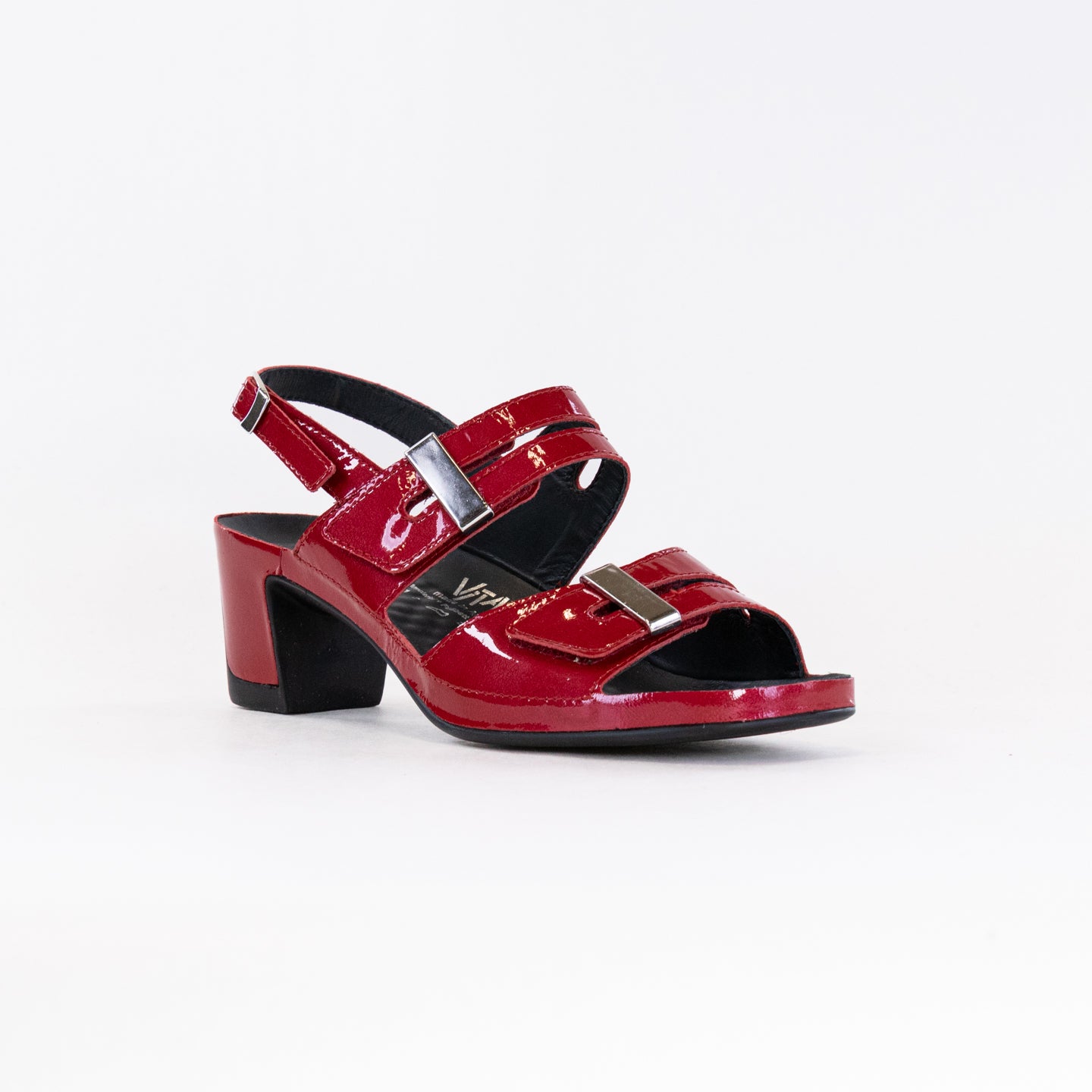 Women's Red Patent Leather Vital Joy Sandals for Comfort and Health