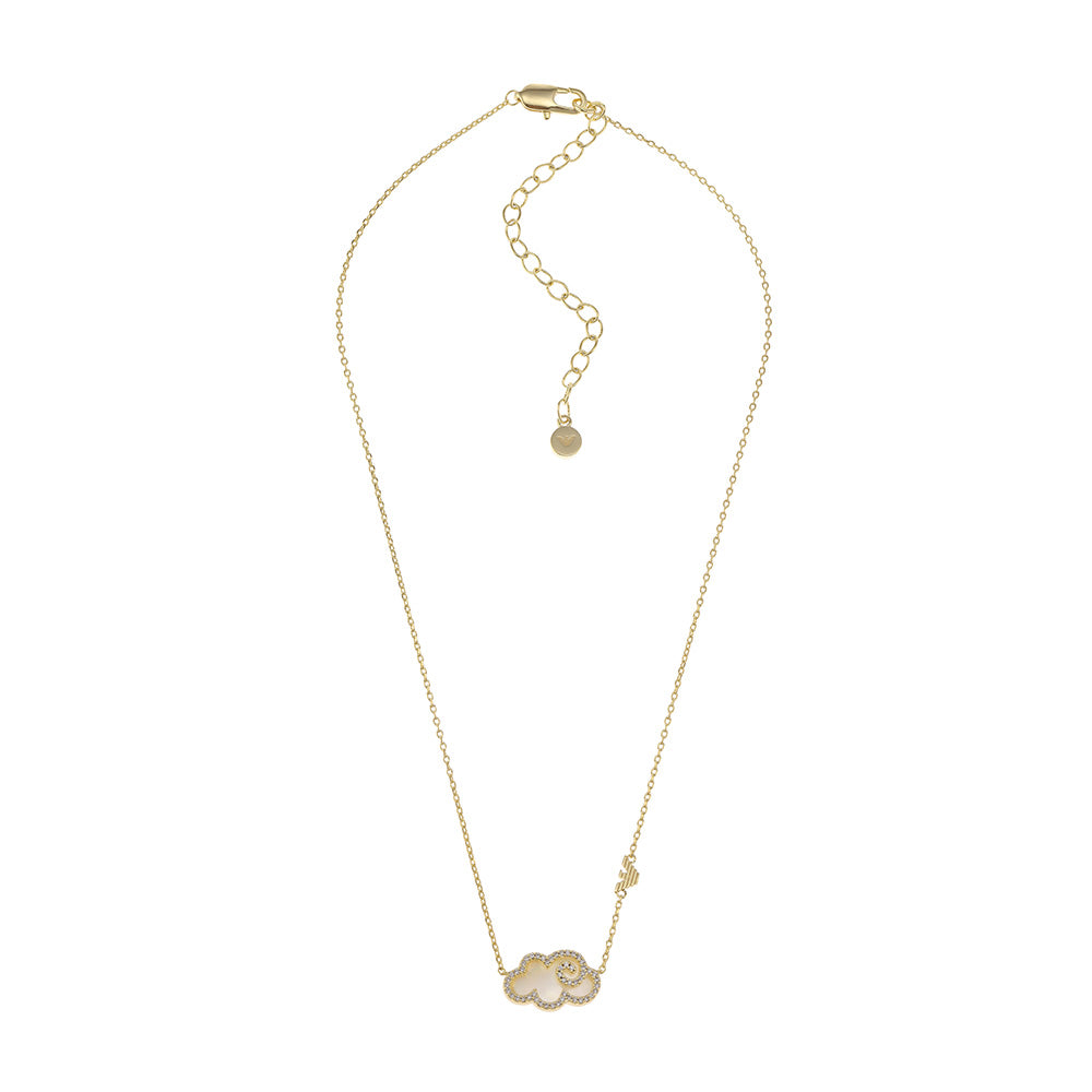 Emporio Armani Fashionable Gold - Coated Brass Sentimental Pendant Along With a Chain (Jewelry Item)