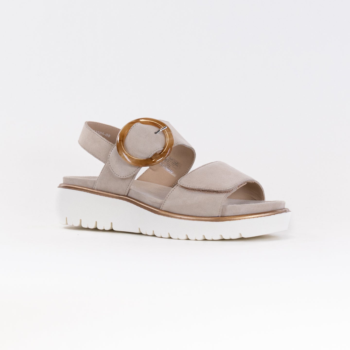 Women's Ara Bridgeport Sandal in Sand Kid Suede with Comfort Features