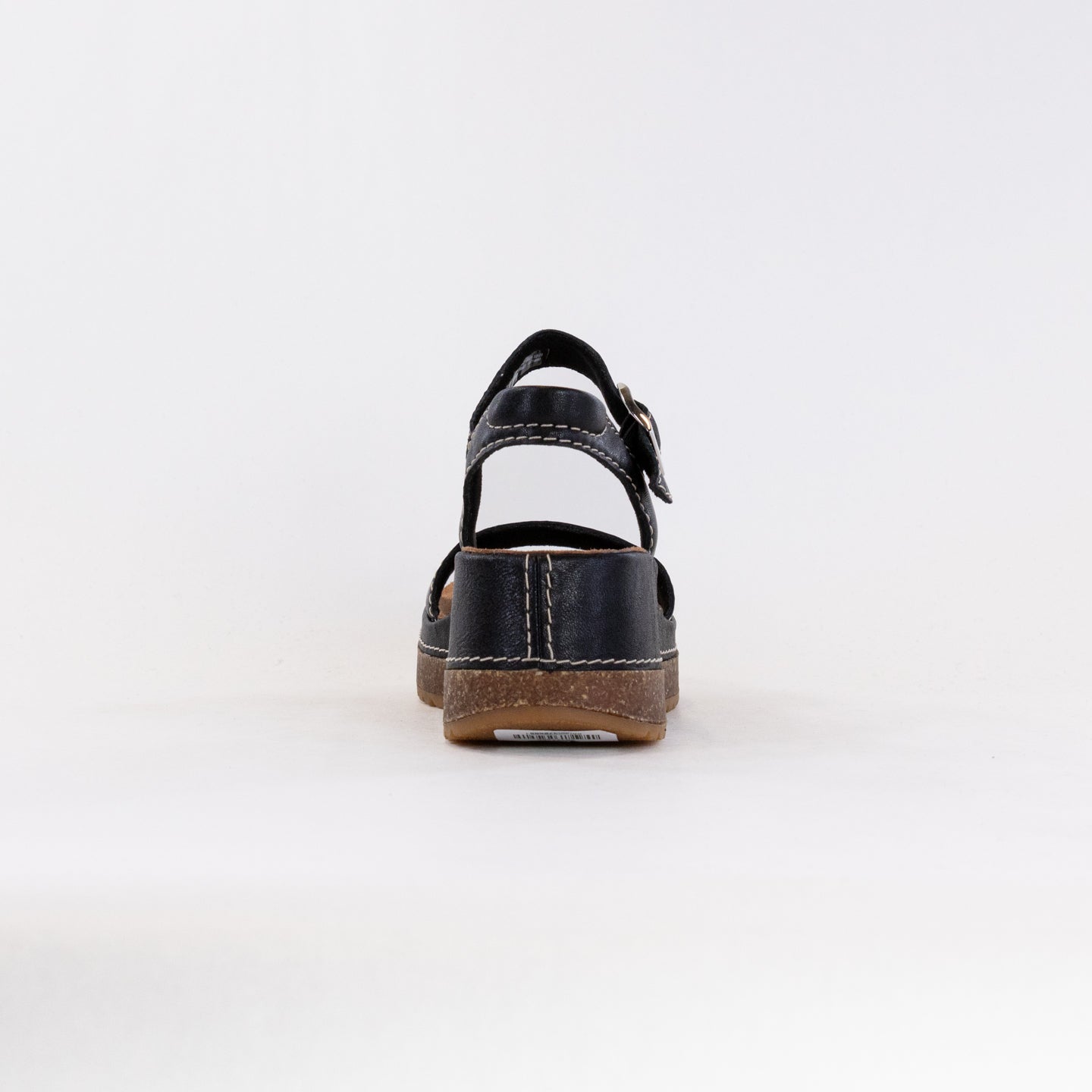 Clarks Women's Kassanda Lily Black Leather Summer Sandals