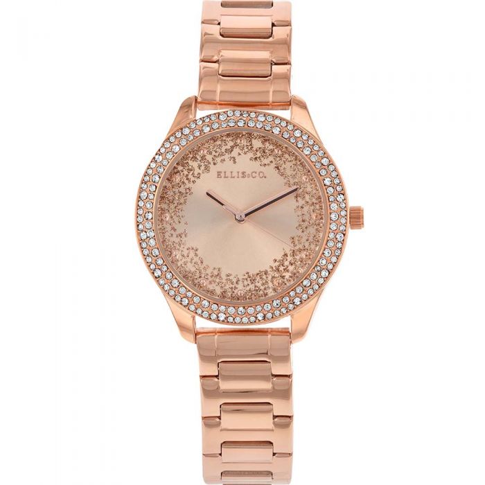 Ellis & Co Eva Glitz Rose Gold Plated Women's Fashion Watch