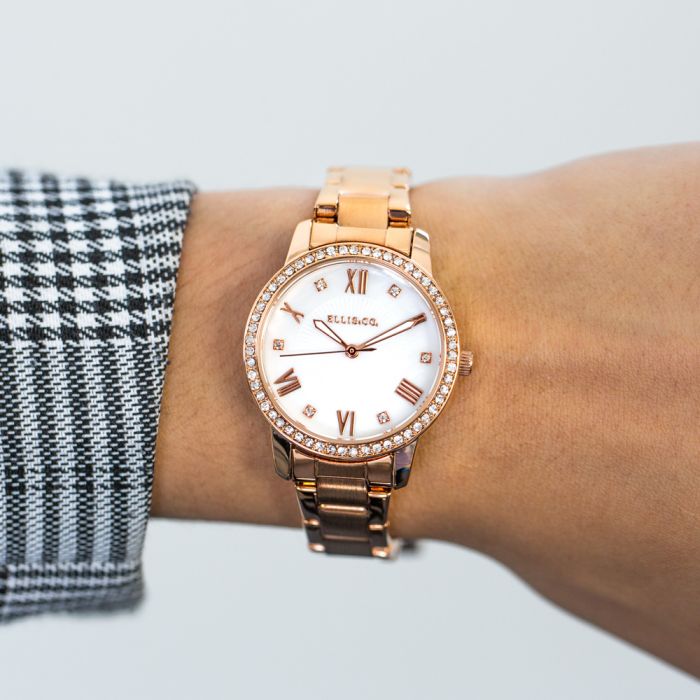 Ellis & Co 'Alena' Crystal Set Wristwatch