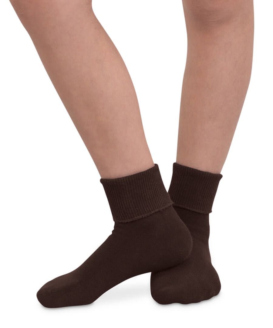 Jefferies Soft Organic Cotton Turn Cuff Socks for Sensitive Feet