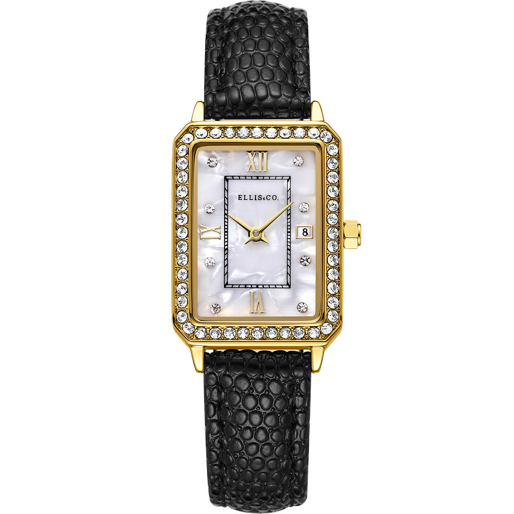 Ellis & Co Delia Imitation Date Display Watch with PU Leather Strap