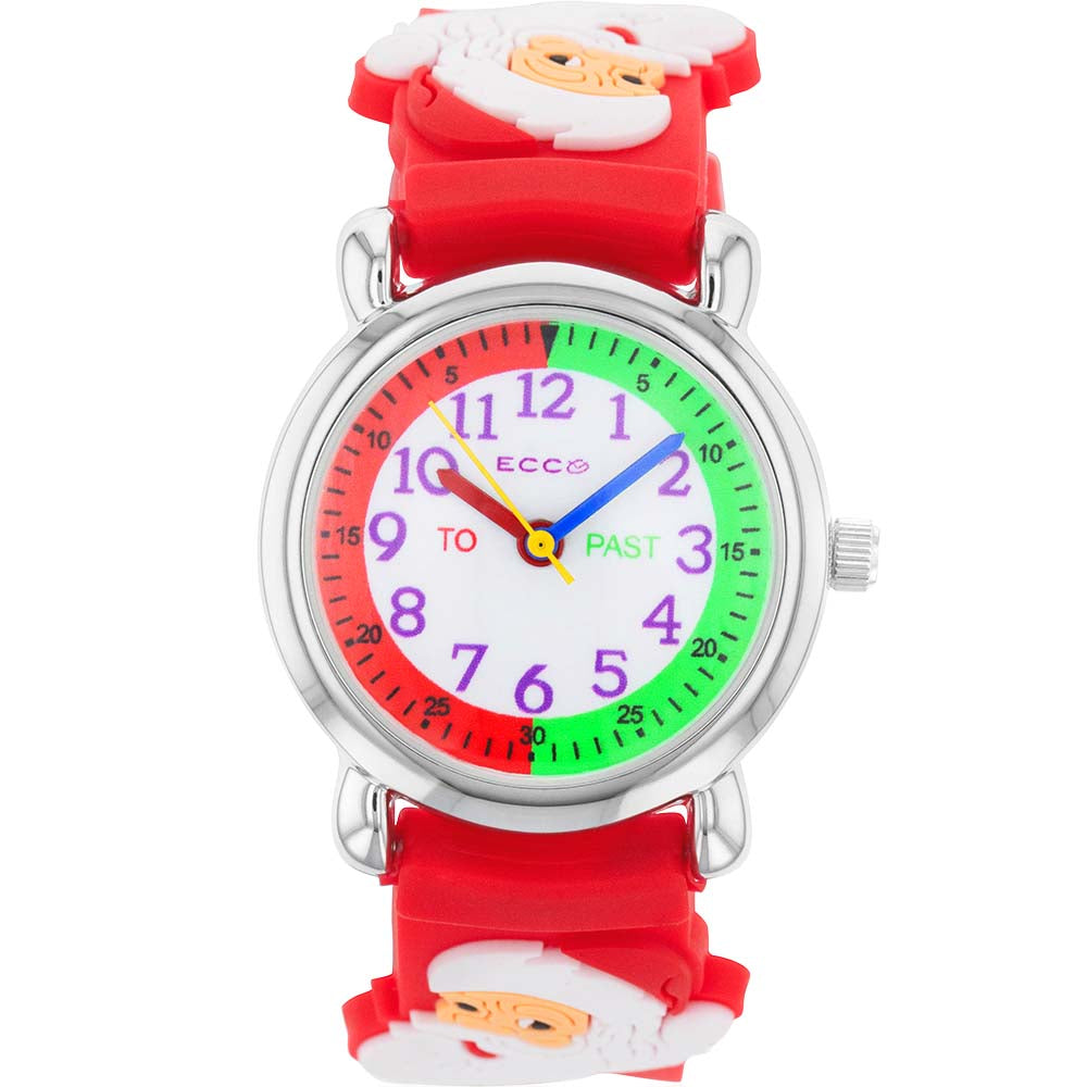 ECC Adorable Red Santa - themed Kids Watch for Christmas