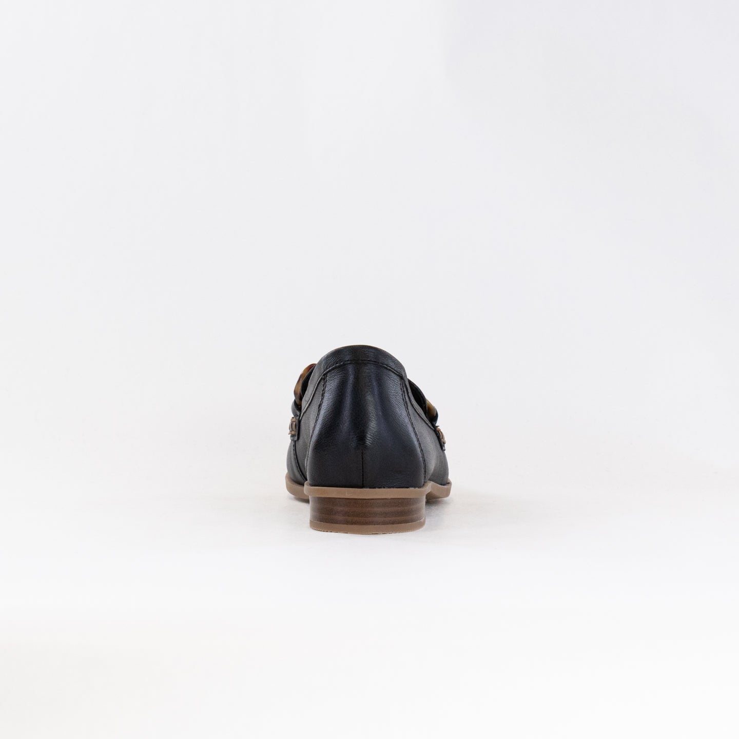 Women's Clarks Sarafyna Iris Black Leather Loafers with Tortoise Bit